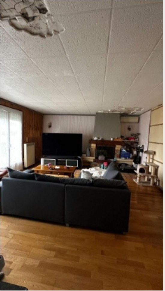 Le salon avant la rénovation, vue sur la cheminée