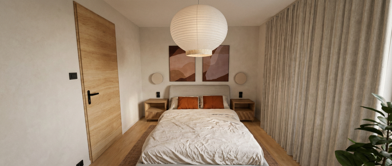 Chambres et salle de bain, Rhône · projet d'architecture d'intérieur