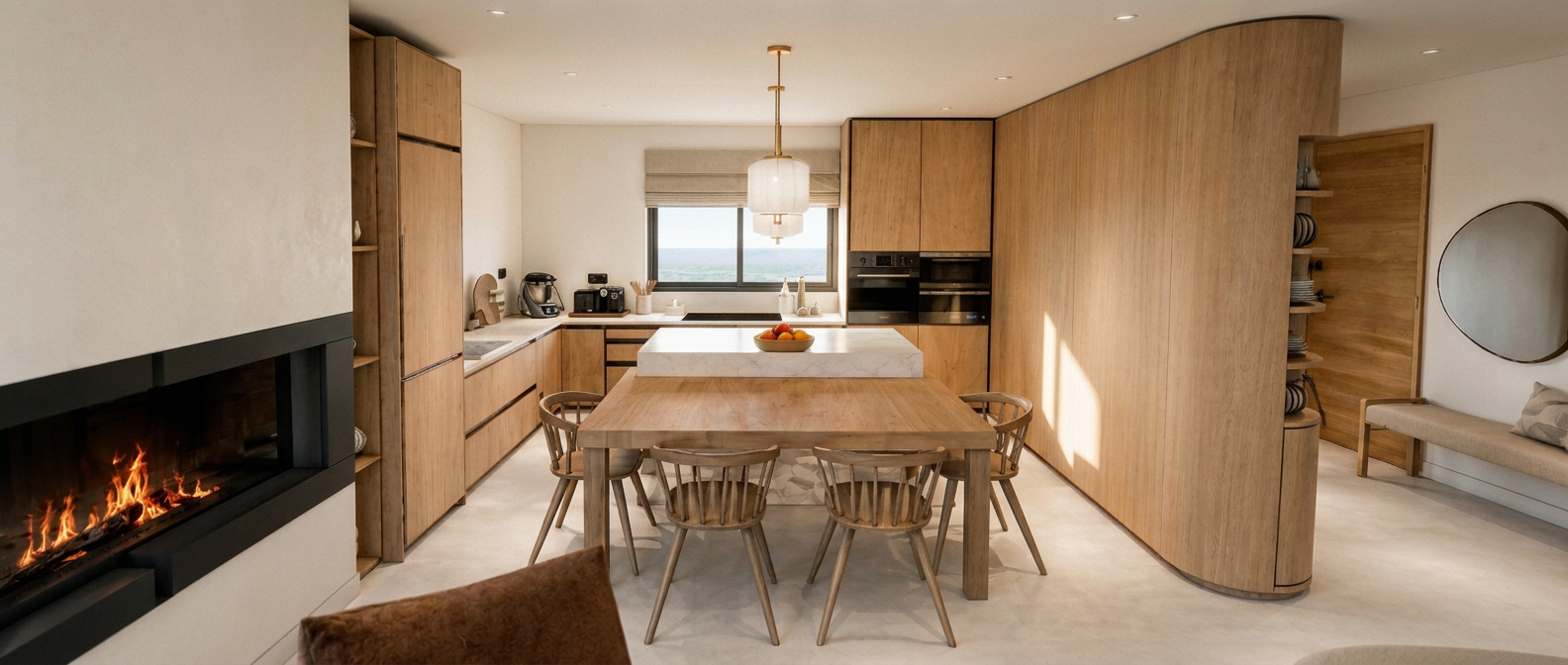 Cuisine ouverte sur le séjour, Rhône · projet d'architecture d'intérieur
